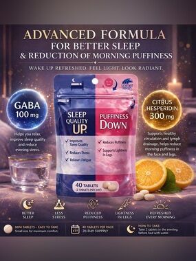 Sleep Quality Up & Puffiness Down Tablets - Pink/Blue
